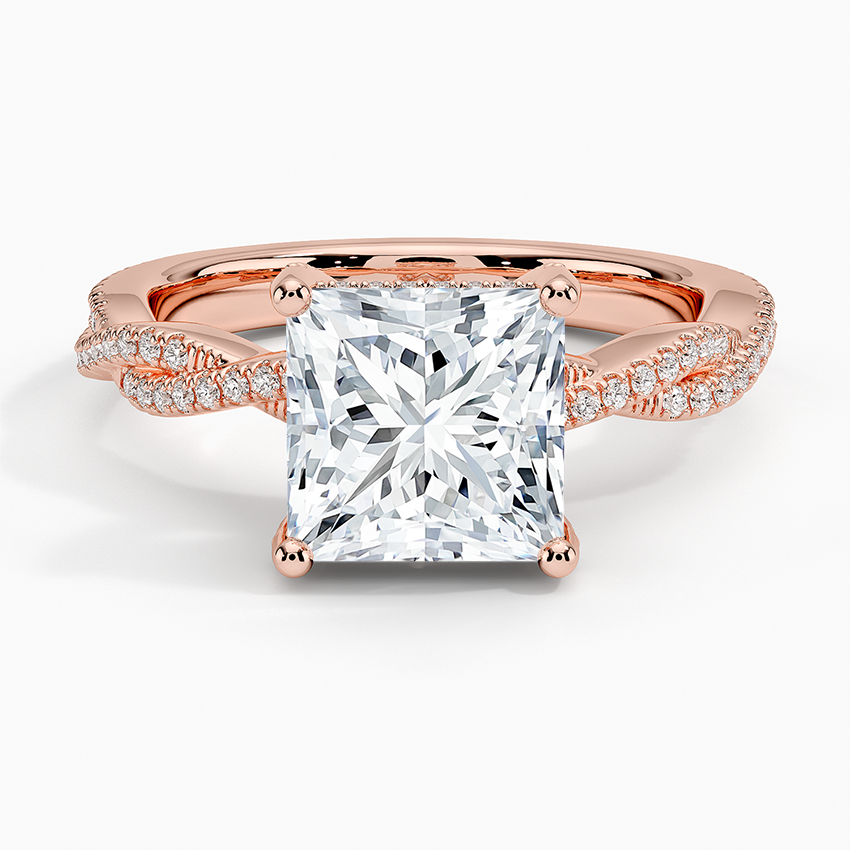Adorned Luxe Petite Twisted Vine Diamond Ring - Princess Cut Center Stone