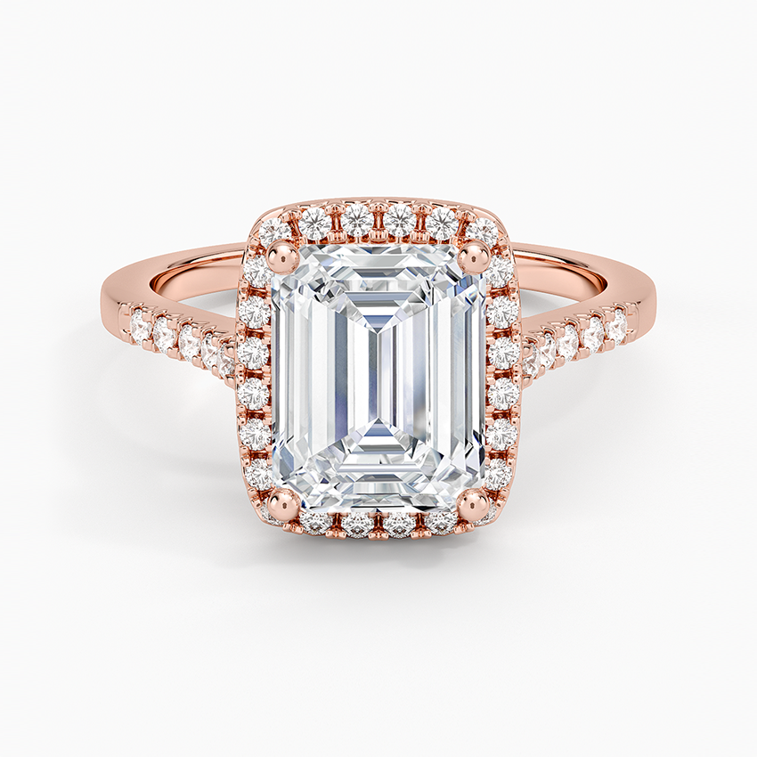 Odessa Halo Diamond Ring (1/5 ct. tw.) - Emerald Cut Center Stone