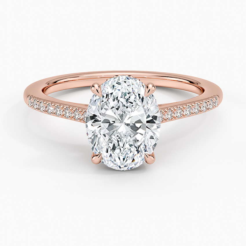 Lissome Half Coverage Diamond Ring - Oval Center Stone