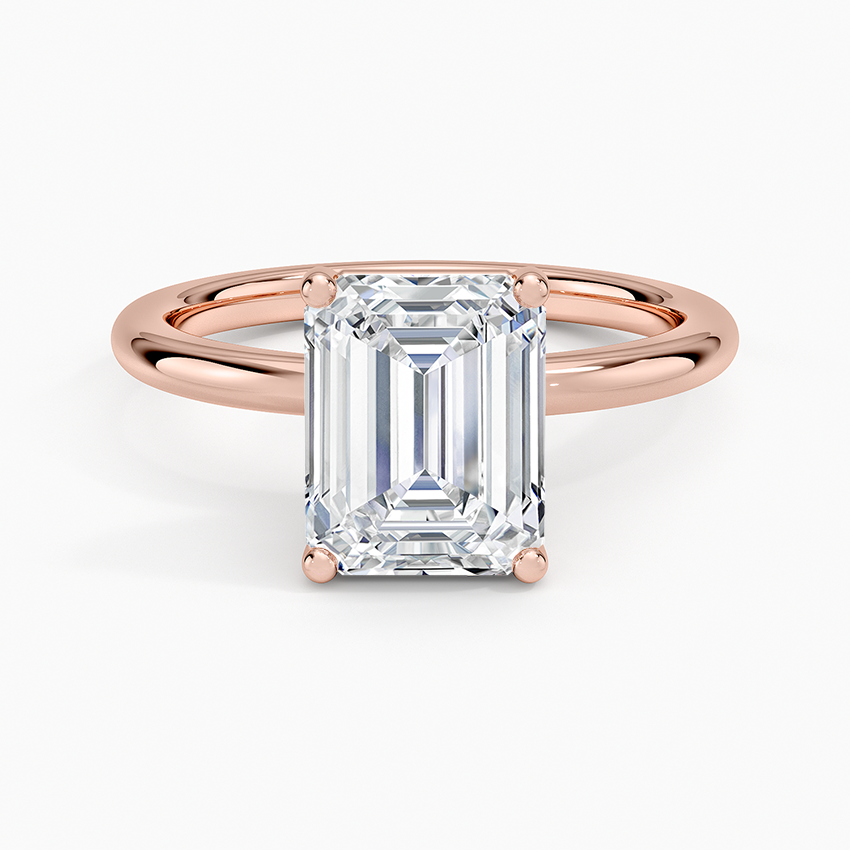 Sydney Perfect Fit 2mm Solitaire Ring - Emerald Cut Center Stone