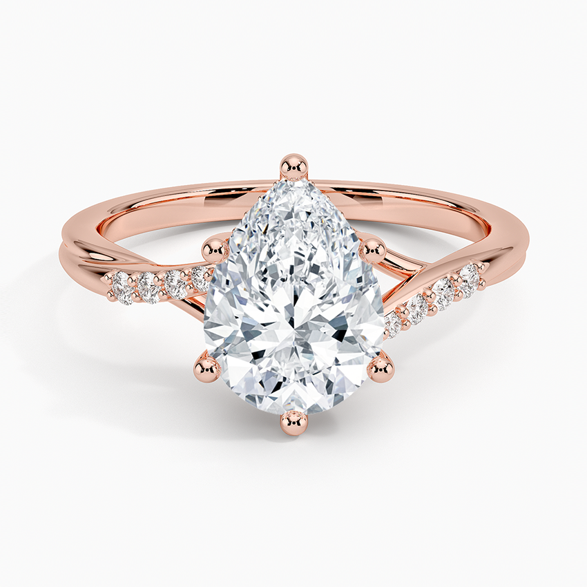 Chamise Hidden Halo Diamond Ring - Pear Center Stone