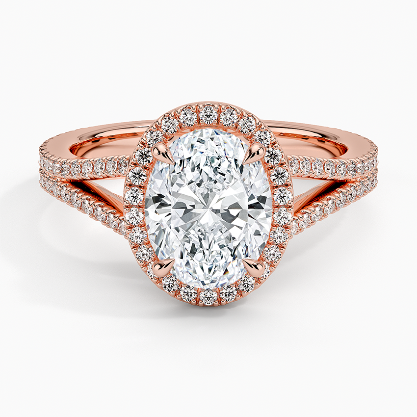 Fortuna Halo Diamond Ring (1/2 ct. tw.) - Oval Center Stone