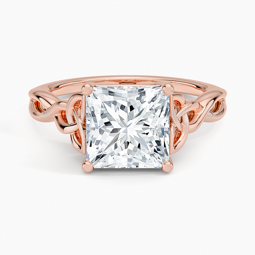 Celtic Love Knot Ring - Princess Cut Center Stone