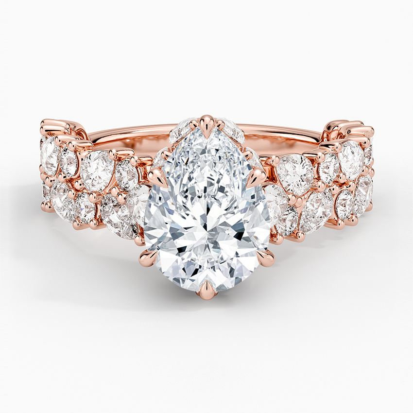 Olivetta Double Row Diamond Ring (2 1/2 ct. tw.) - Pear Center Stone