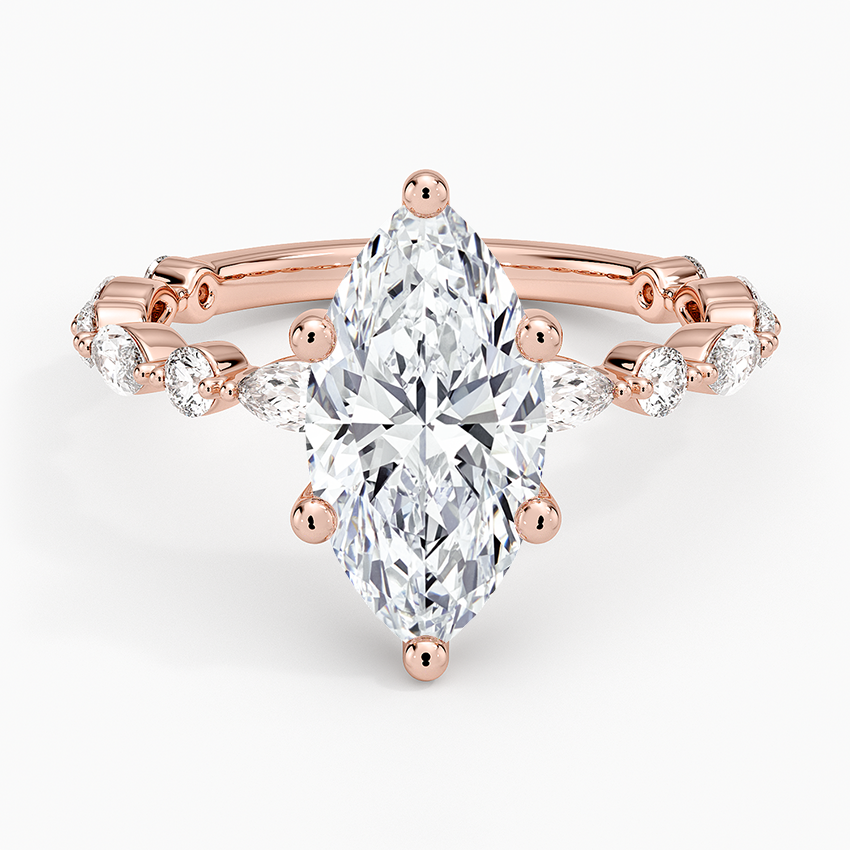 Versailles Three-Quarter Coverage Diamond Ring (1/2 ct. tw.) - Marquise Center Stone