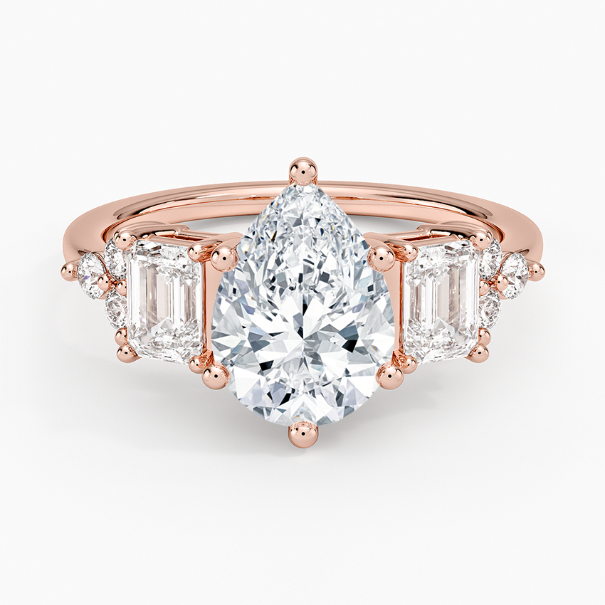 Sabine Cluster Diamond Ring (1 ct. tw.) - Pear Center Stone