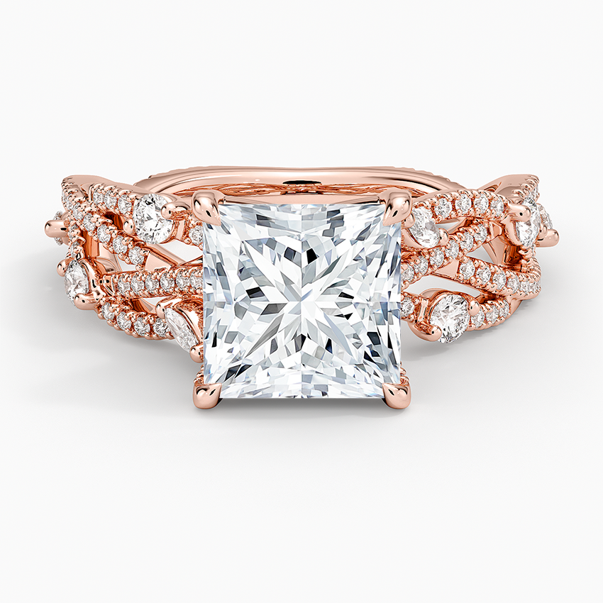 Grand Secret Garden Diamond Ring - Princess Cut Center Stone