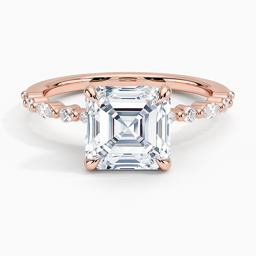 Delicate Versailles Diamond Ring - Asscher Cut Center Stone