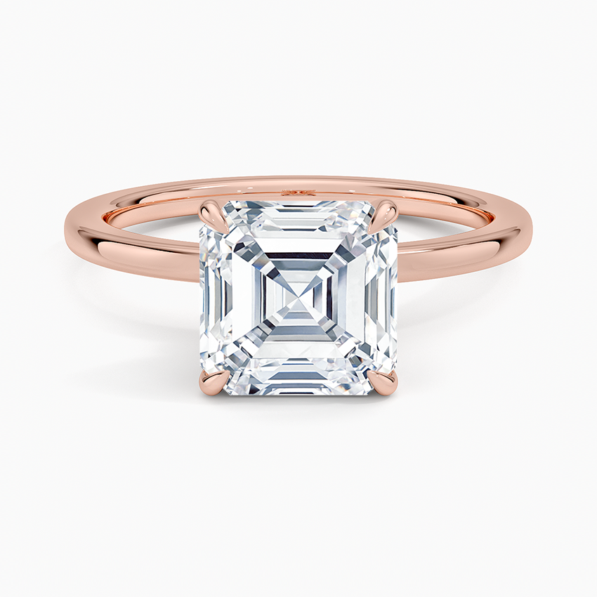 Secret Halo 1.5mm Diamond Ring - Asscher Cut Center Stone