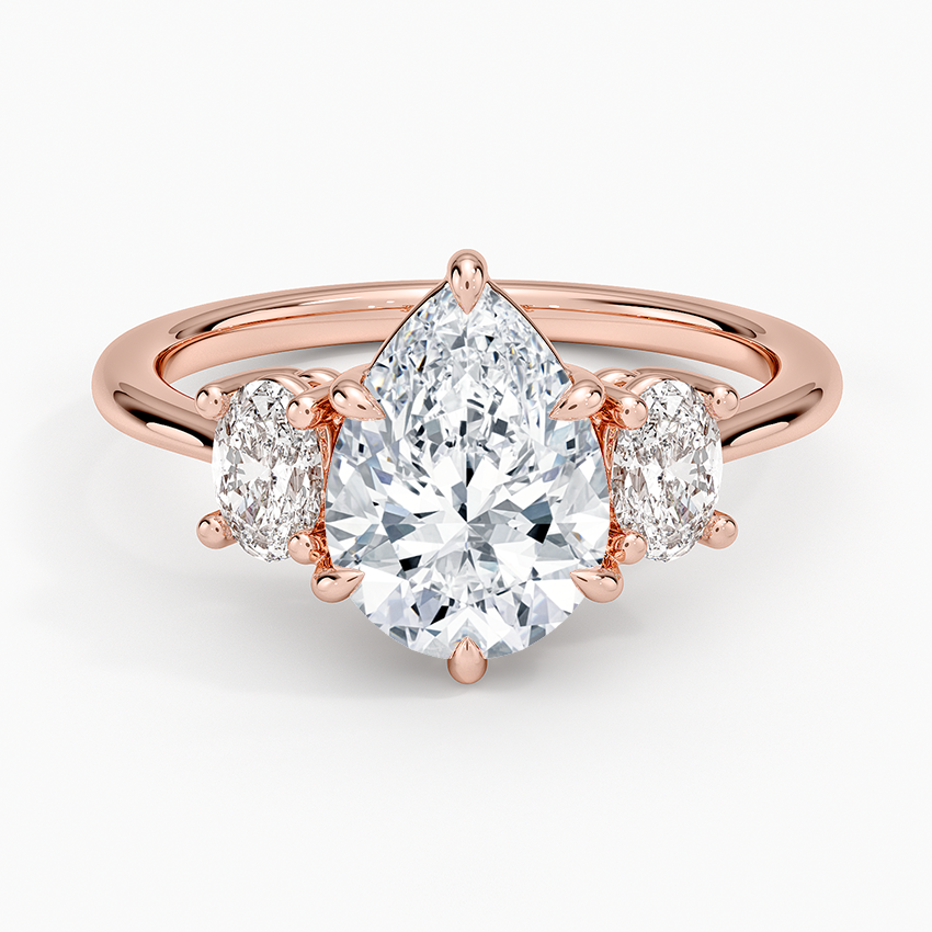 Oval-Cut Three Stone Diamond Ring (1/2 ct. tw.) - Pear Center Stone