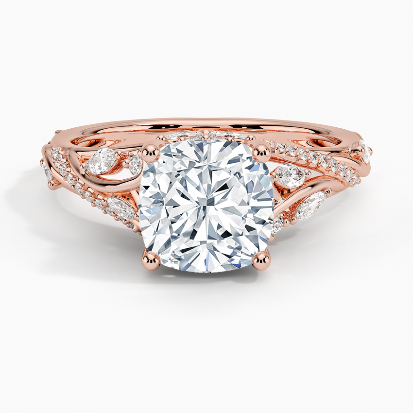 Begonia Vine Diamond Ring (1/2 ct. tw.) - Cushion Cut Center Stone