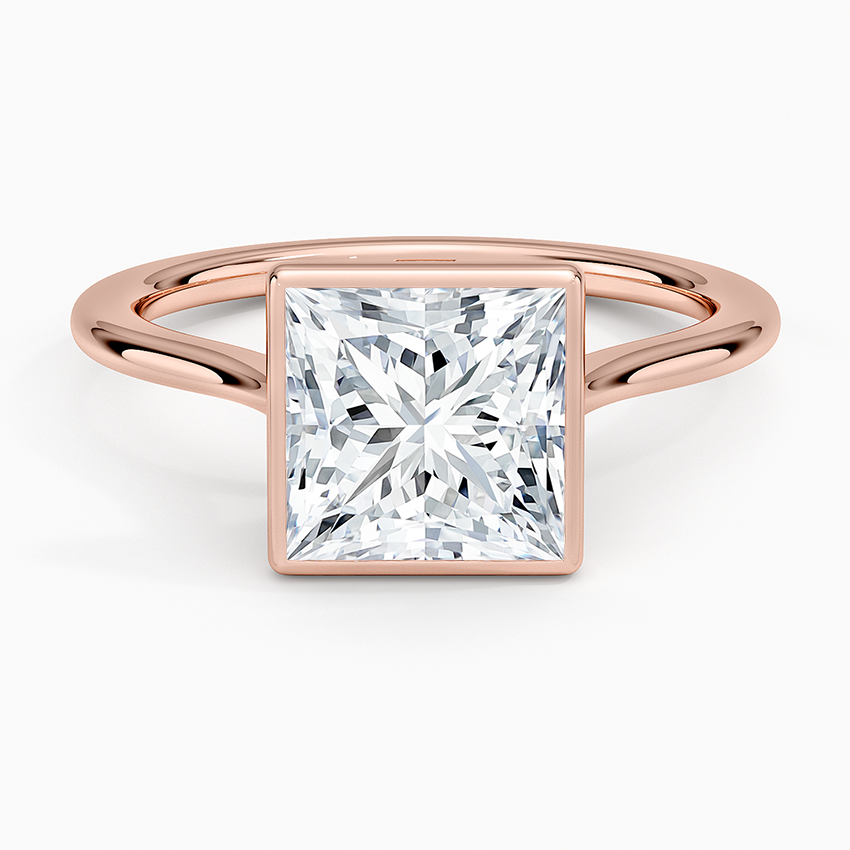 Petite Luna 1.5mm Bezel Ring - Princess Cut Center Stone