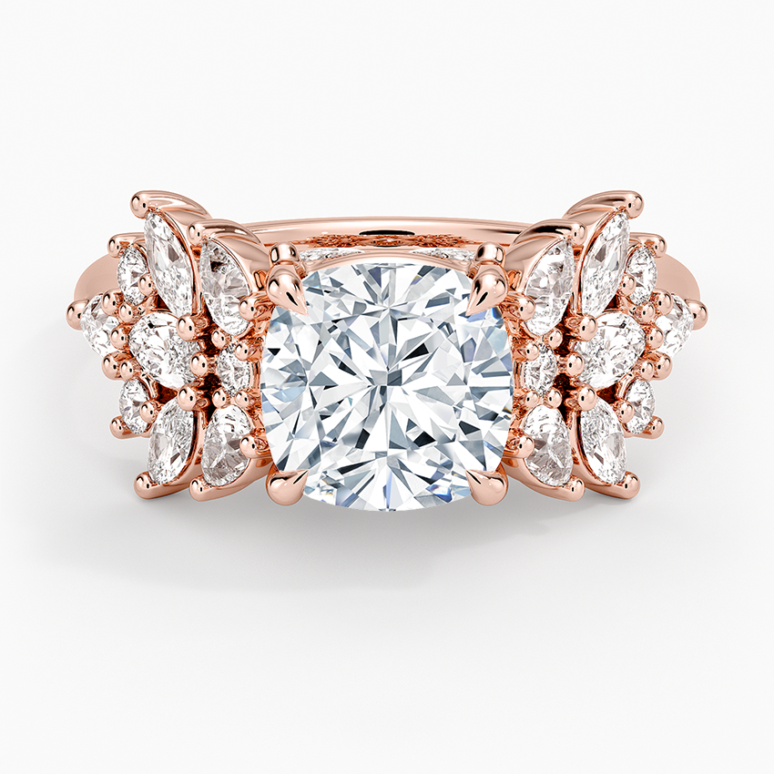 Grand Nadia Diamond Ring - Cushion Cut Center Stone