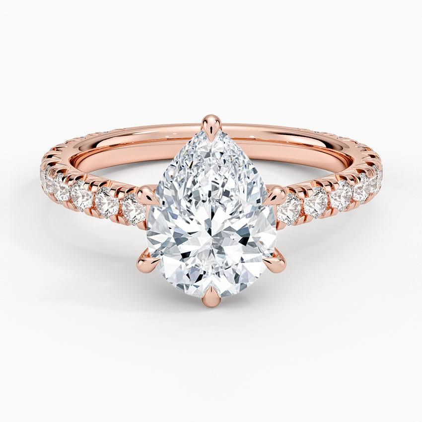 Sienna Three-Quarter Coverage Diamond Ring - Pear Center Stone