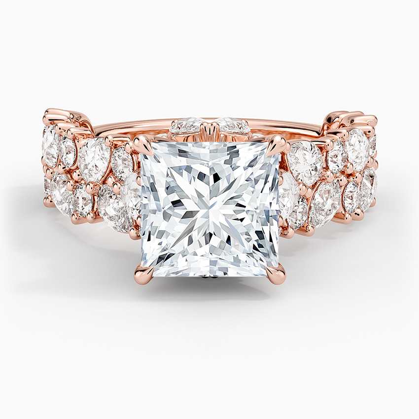Olivetta Double Row Diamond Ring (2 1/2 ct. tw.) - Princess Cut Center Stone