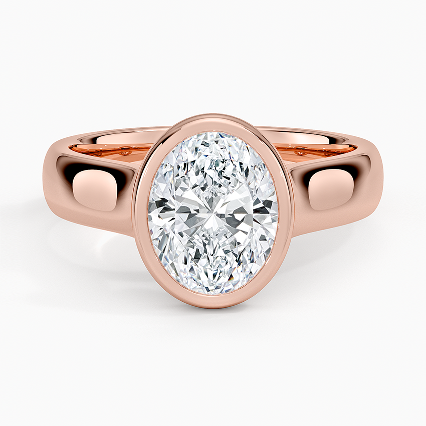 Luna 4mm Bezel Ring - Oval Center Stone