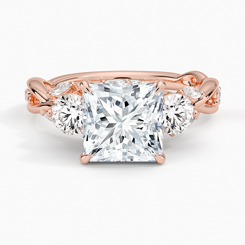 Secret Garden Three Stone Diamond Ring (3/4 ct. tw.) - Princess Cut Center Stone