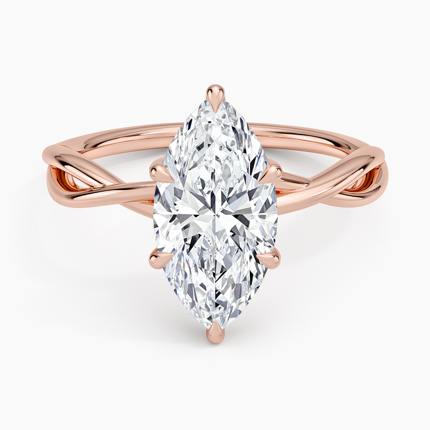 Alya Twist Solitaire Ring - Marquise Center Stone