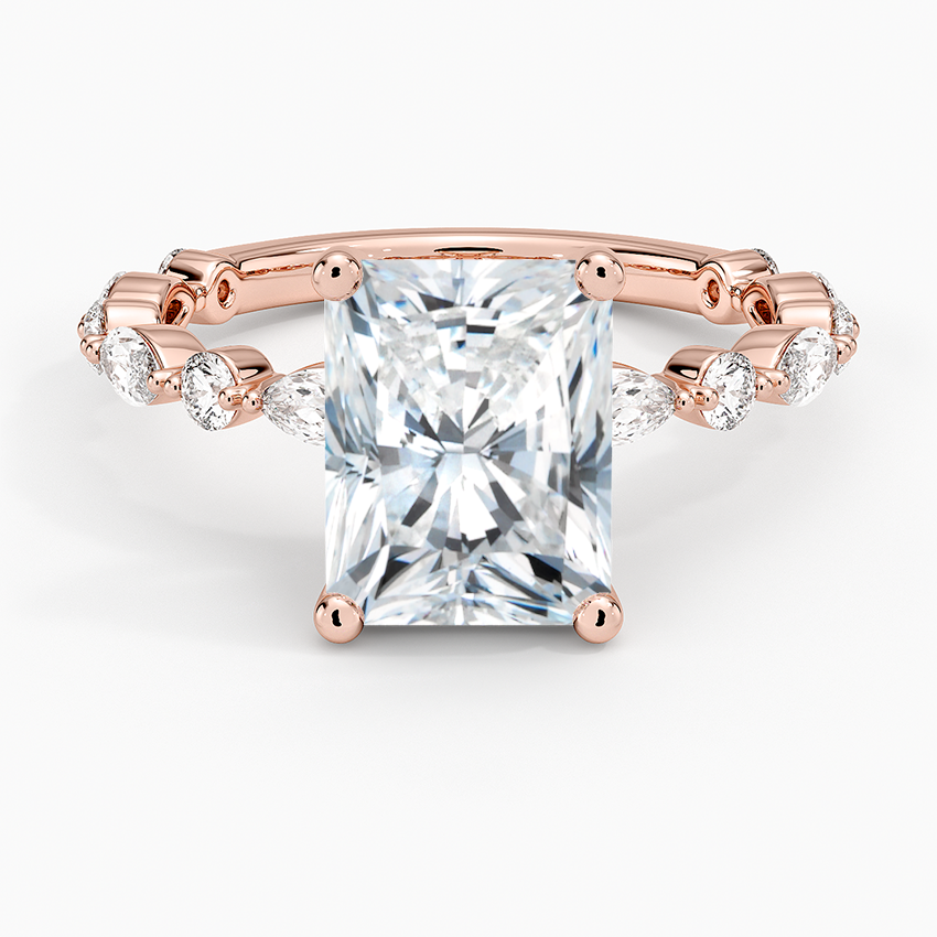 Versailles Three-Quarter Coverage Diamond Ring (1/2 ct. tw.) - Radiant Cut Center Stone