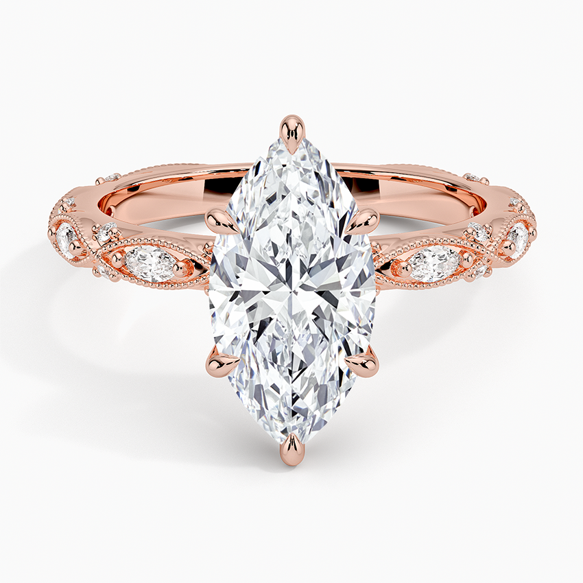 Celestia Milgrain Diamond Ring (1/4 ct. tw.) - Marquise Center Stone