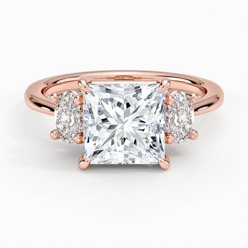 Oval-Cut Three Stone Diamond Ring (1/2 ct. tw.) - Princess Cut Center Stone