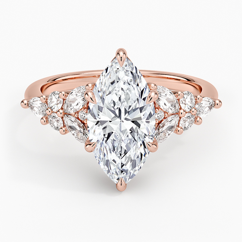 Nadia Taper Diamond Ring - Marquise Center Stone