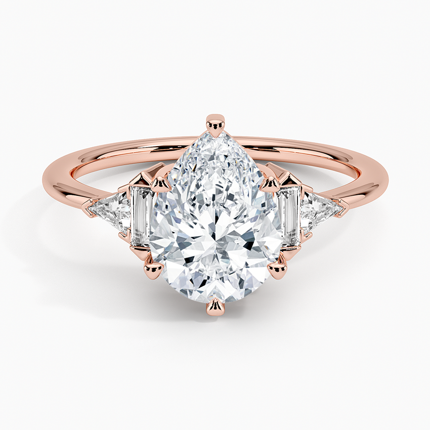 Edie Art Deco Diamond Ring (1/4 ct. tw.) - Pear Center Stone