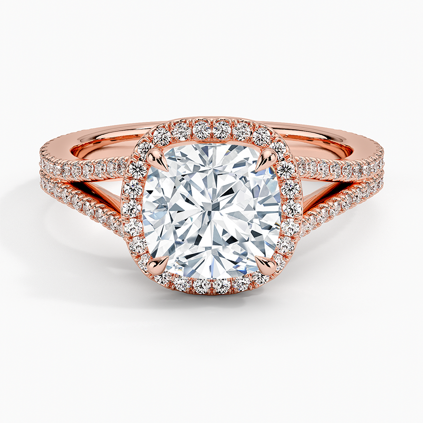 Fortuna Halo Diamond Ring (1/2 ct. tw.) - Cushion Cut Center Stone