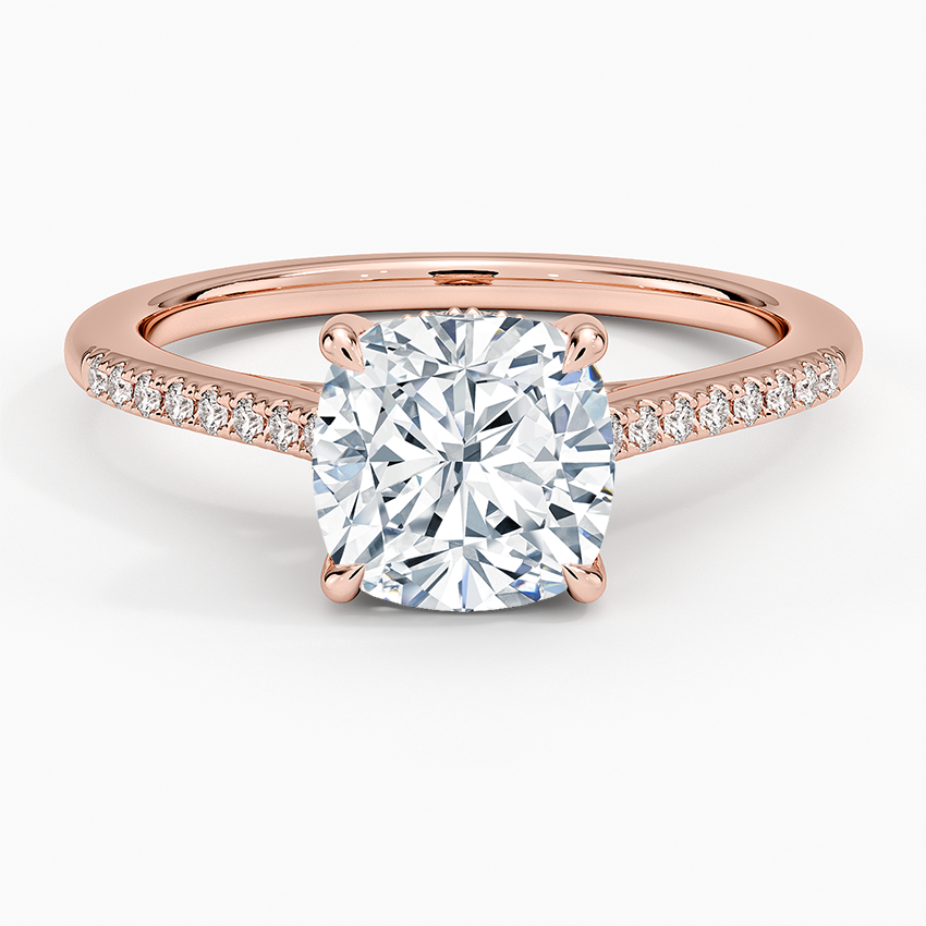 Lissome Half Coverage Diamond Ring - Cushion Cut Center Stone