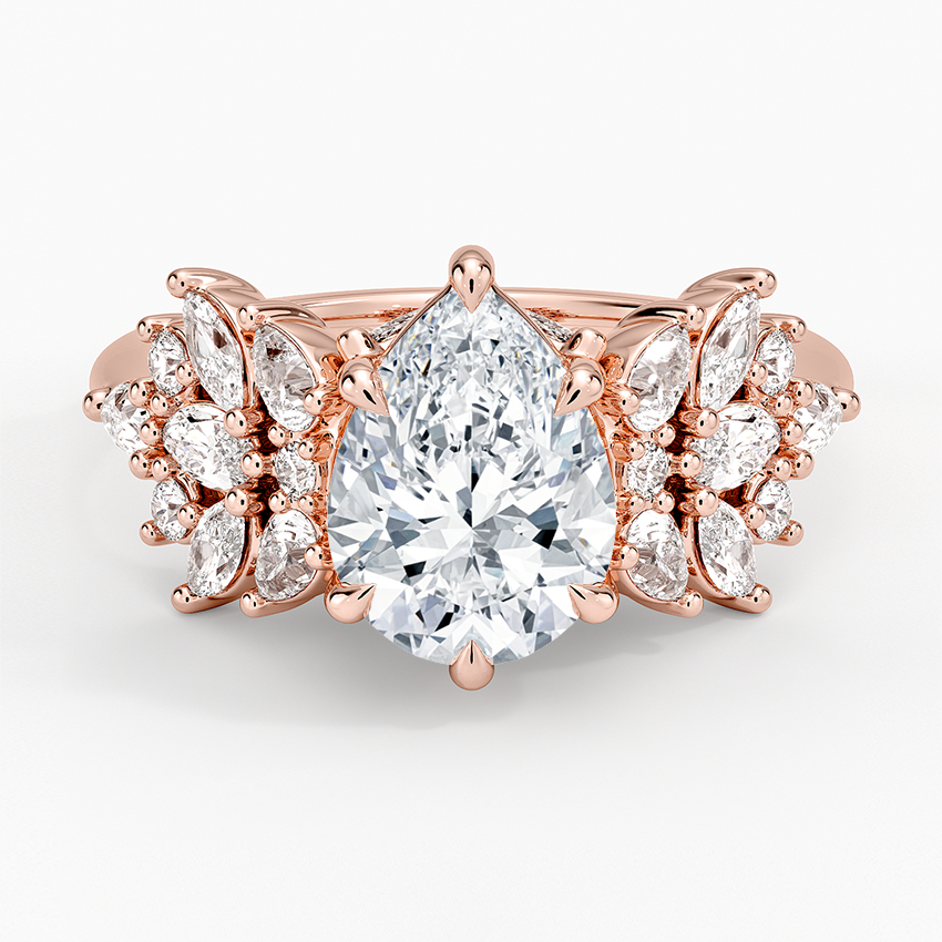 Grand Nadia Diamond Ring - Pear Center Stone