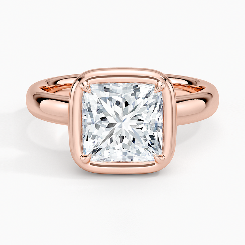Andrea Bezel Prong Ring - Princess Cut Center Stone