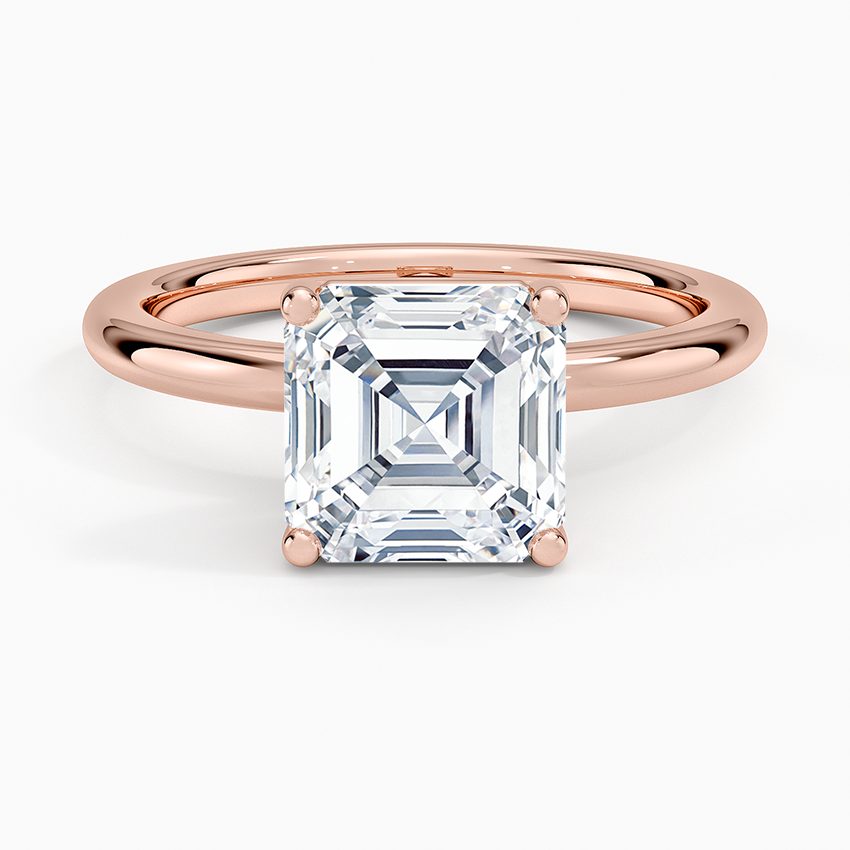 Sydney Perfect Fit 2mm Solitaire Ring - Asscher Cut Center Stone