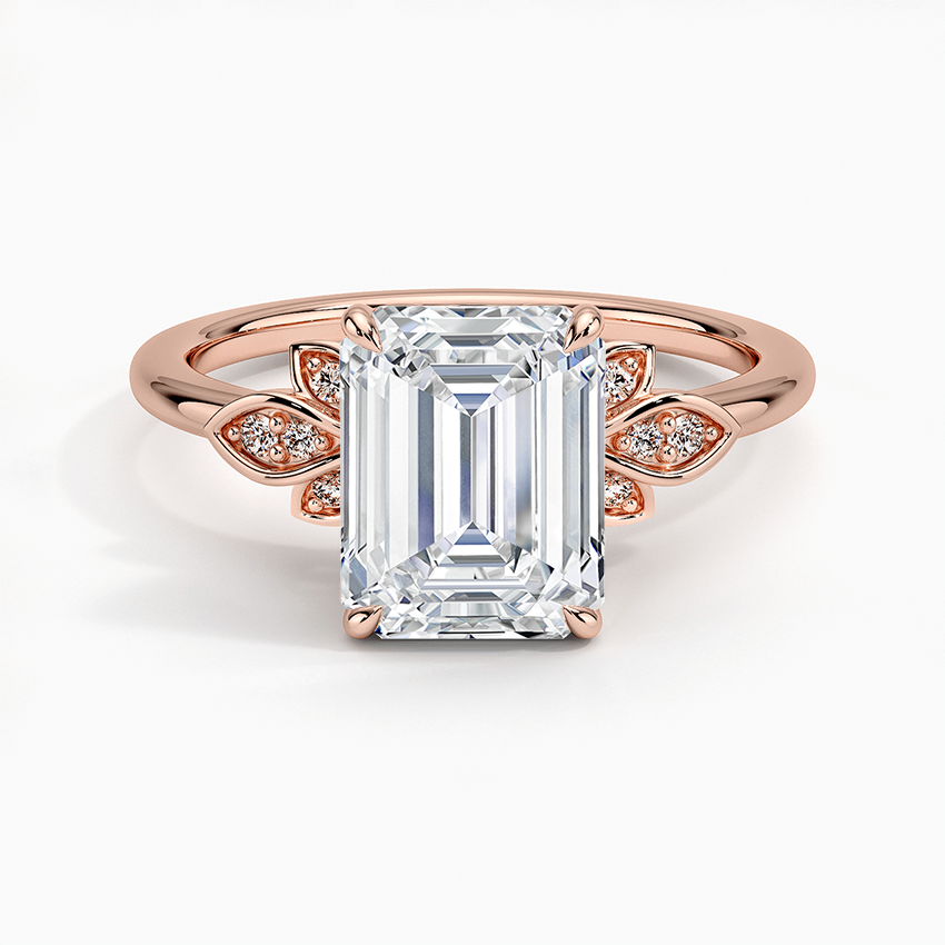 Fiore Diamond Ring - Emerald Cut Center Stone