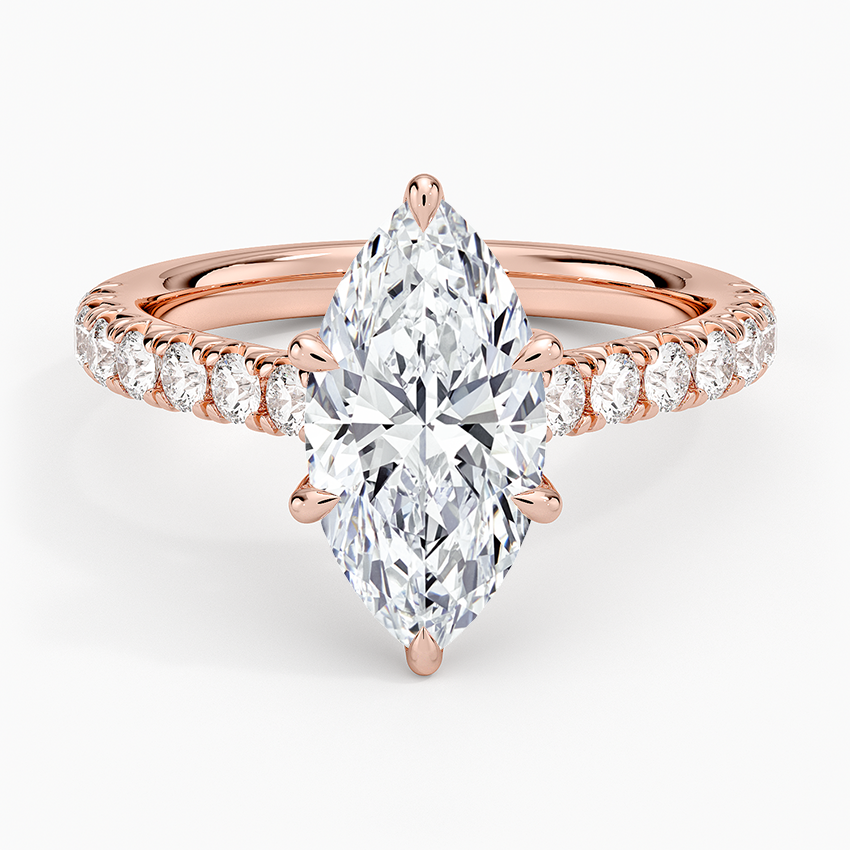 Sienna Half Coverage Diamond Ring - Marquise Center Stone