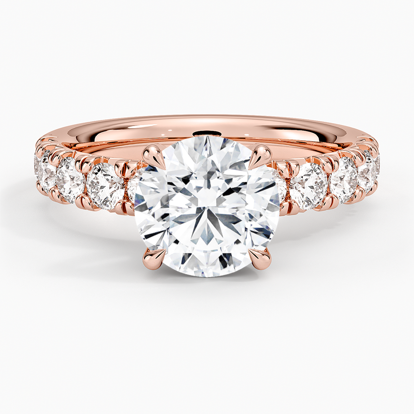 Ellora Half Coverage Diamond Ring - Round Center Stone