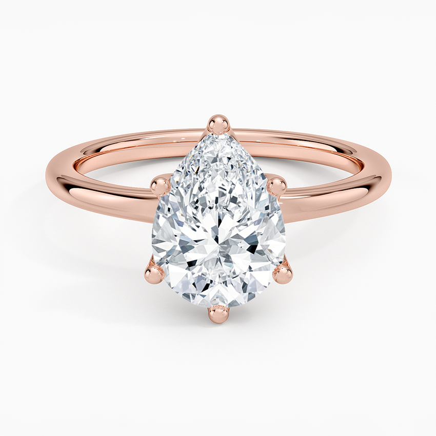 Fleur Solitaire Ring - Pear Center Stone