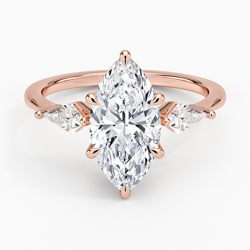 Luxe Cometa Three Stone Diamond Ring (1/3 ct. tw.) - Marquise Center Stone