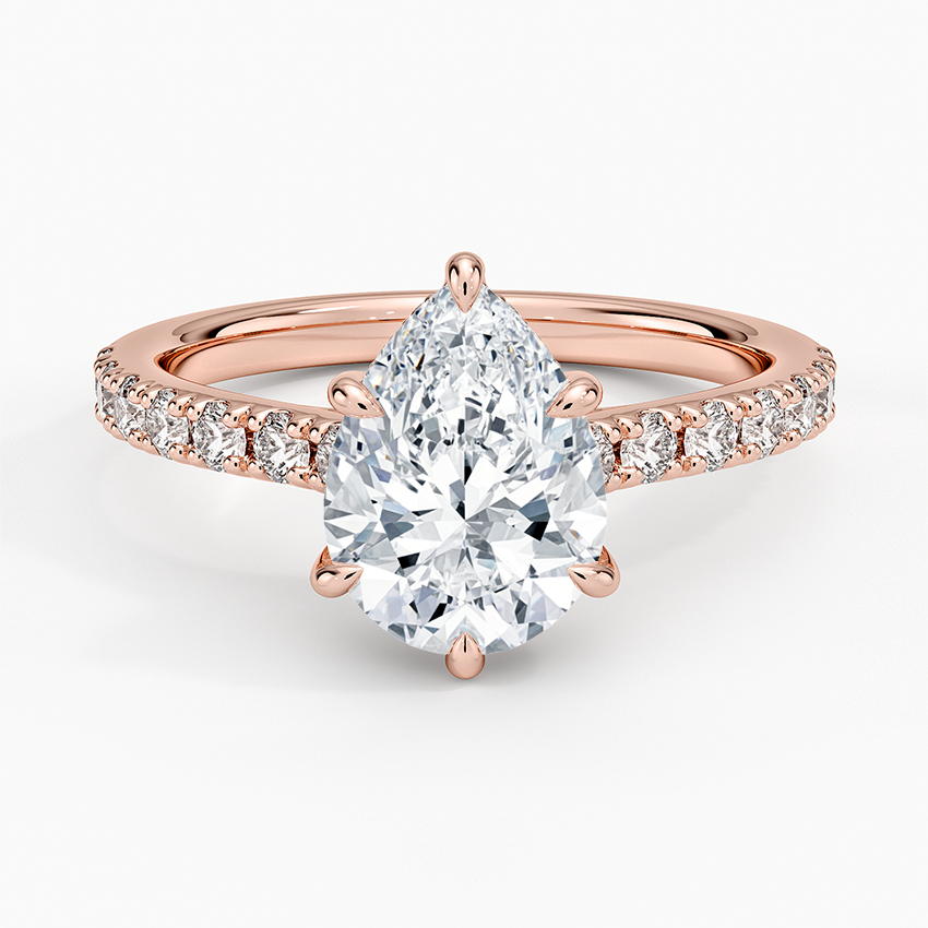 Grand Lissome Diamond Ring - Pear Center Stone