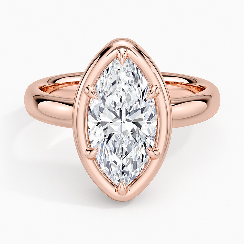 Andrea Bezel Prong Ring - Marquise Center Stone