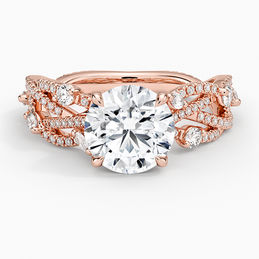 Grand Secret Garden Diamond Ring - Round Center Stone