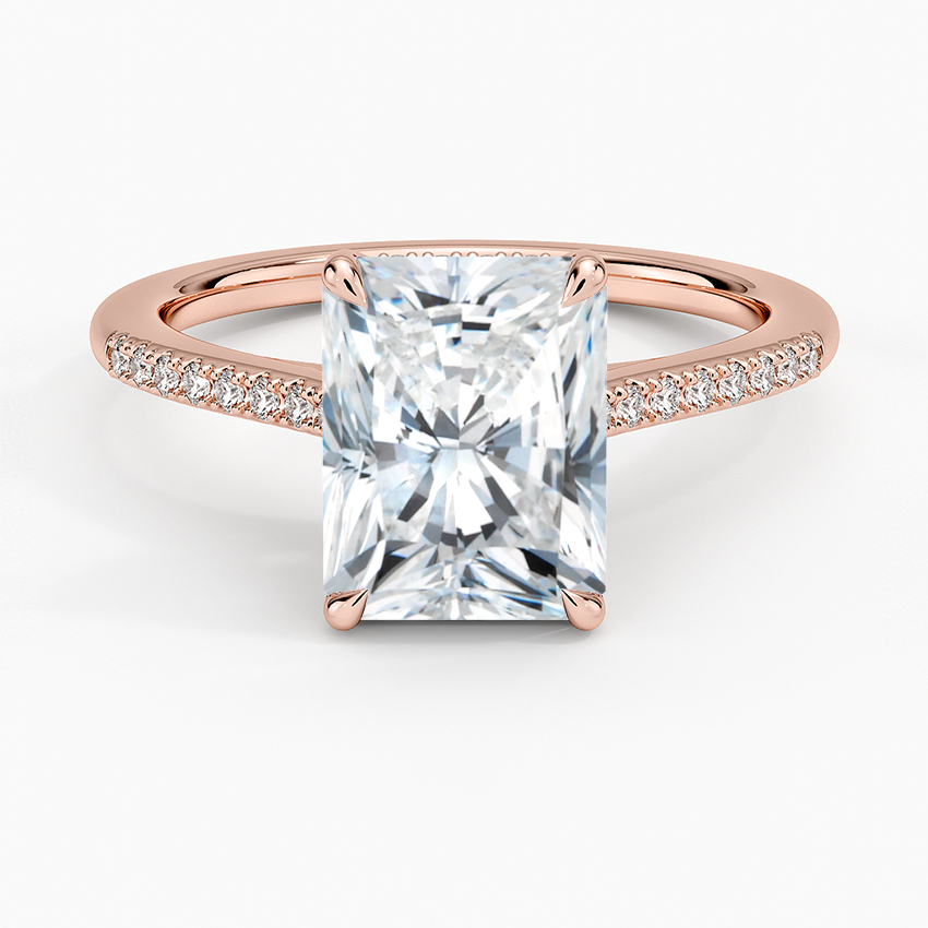 Lissome Half Coverage Diamond Ring - Radiant Cut Center Stone