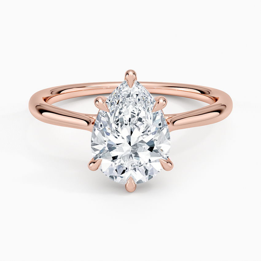 Freesia Cathedral Solitaire Ring - Pear Center Stone
