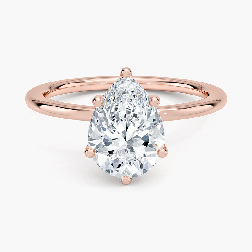 Perfect Fit 1.4mm Solitaire Ring - Pear Center Stone