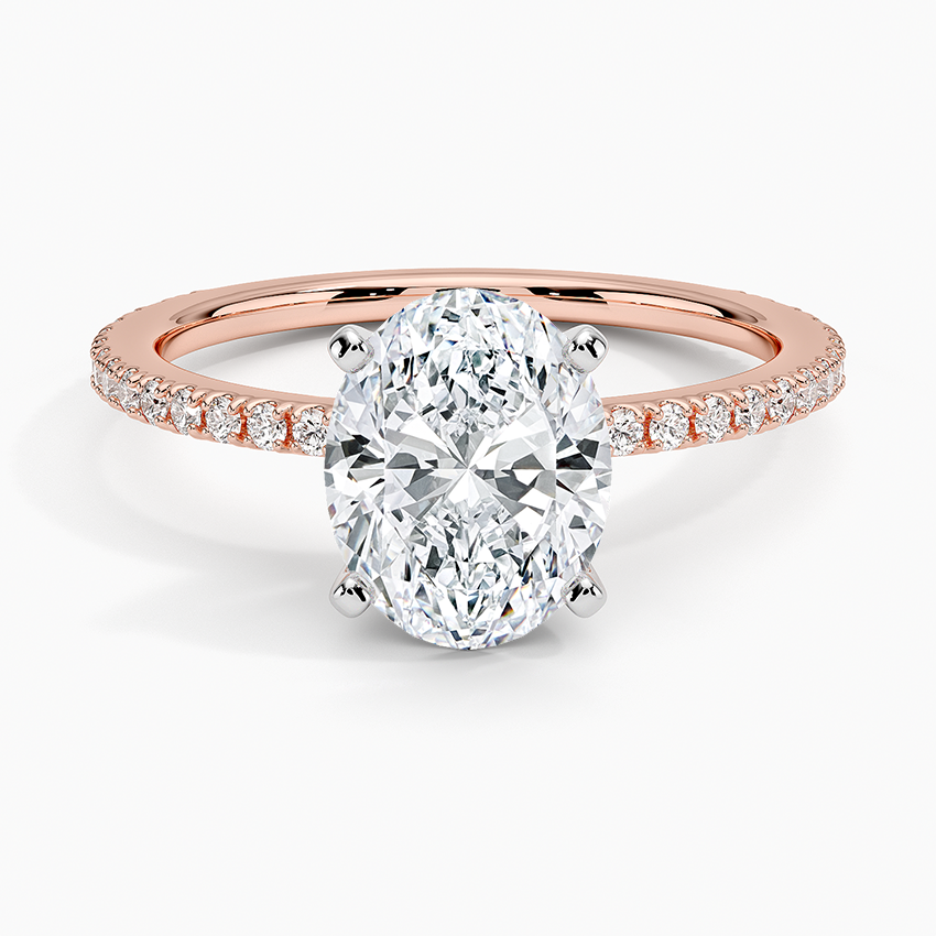 Ballad Three-Quarter Coverage Diamond Ring (1/4 ct. tw.) - Oval Center Stone