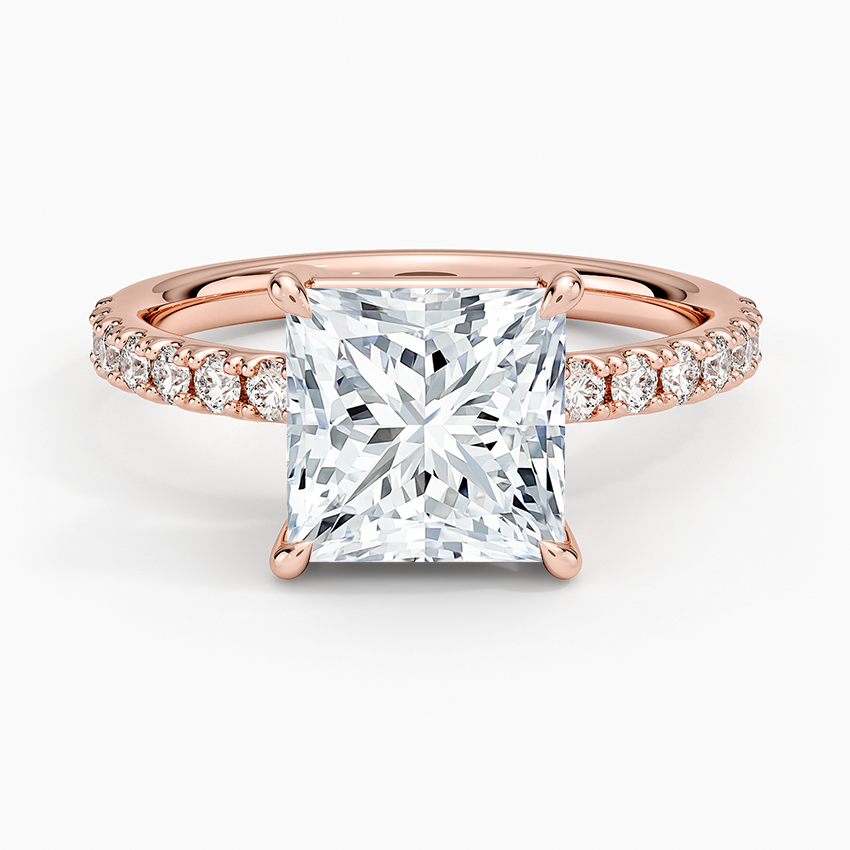 Dara Low-Profile Diamond Ring - Princess Cut Center Stone