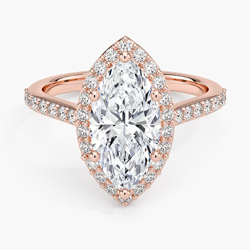 Halo Diamond Ring with Side Stones (1/3 ct. tw.) - Marquise Center Stone