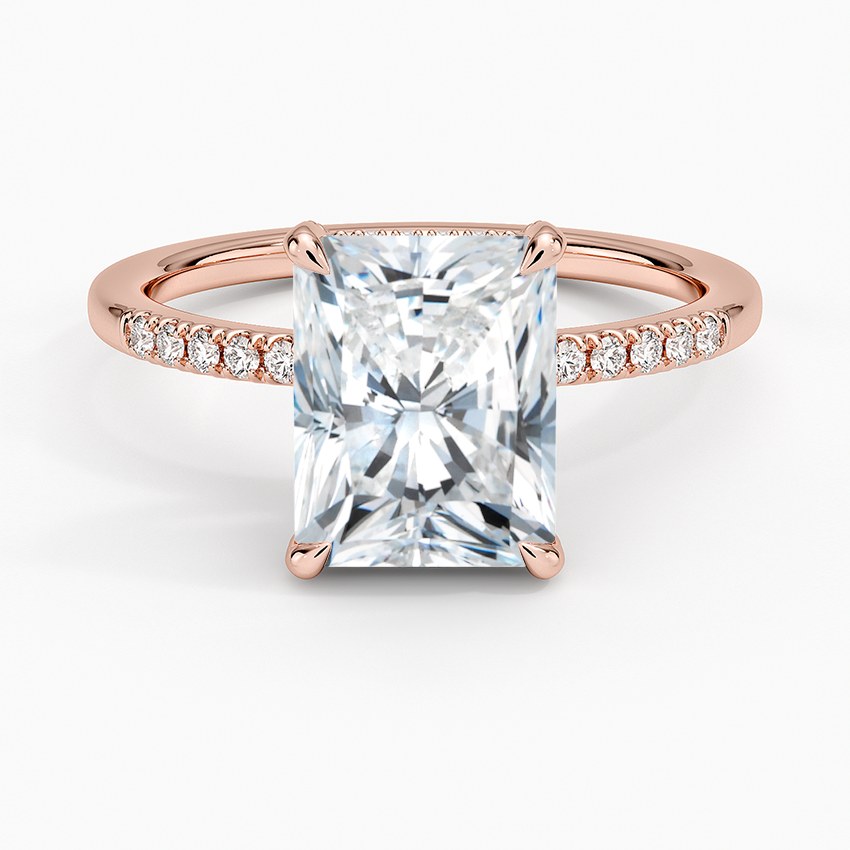 Viviana One-Quarter Coverage Diamond Ring - Radiant Cut Center Stone