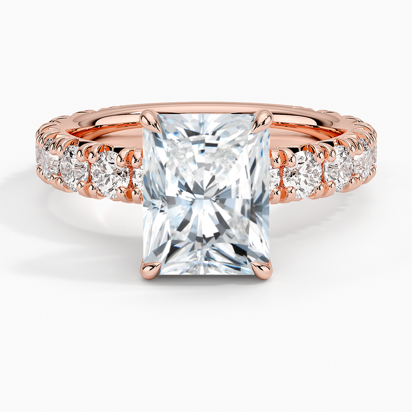 Ellora Three-Quarter Coverage Diamond Ring - Radiant Cut Center Stone