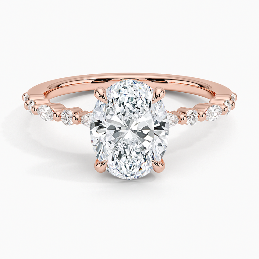 Delicate Versailles Diamond Ring - Oval Center Stone
