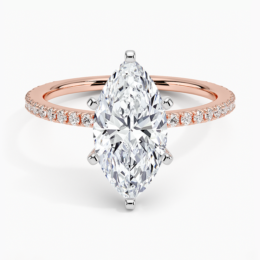 Ballad Three-Quarter Coverage Diamond Ring (1/4 ct. tw.) - Marquise Center Stone